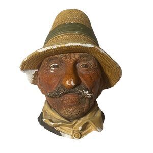 10/$25🦋 1971 Bossons Romanian Chalkware Head Character Wall Hanging